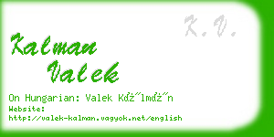 kalman valek business card